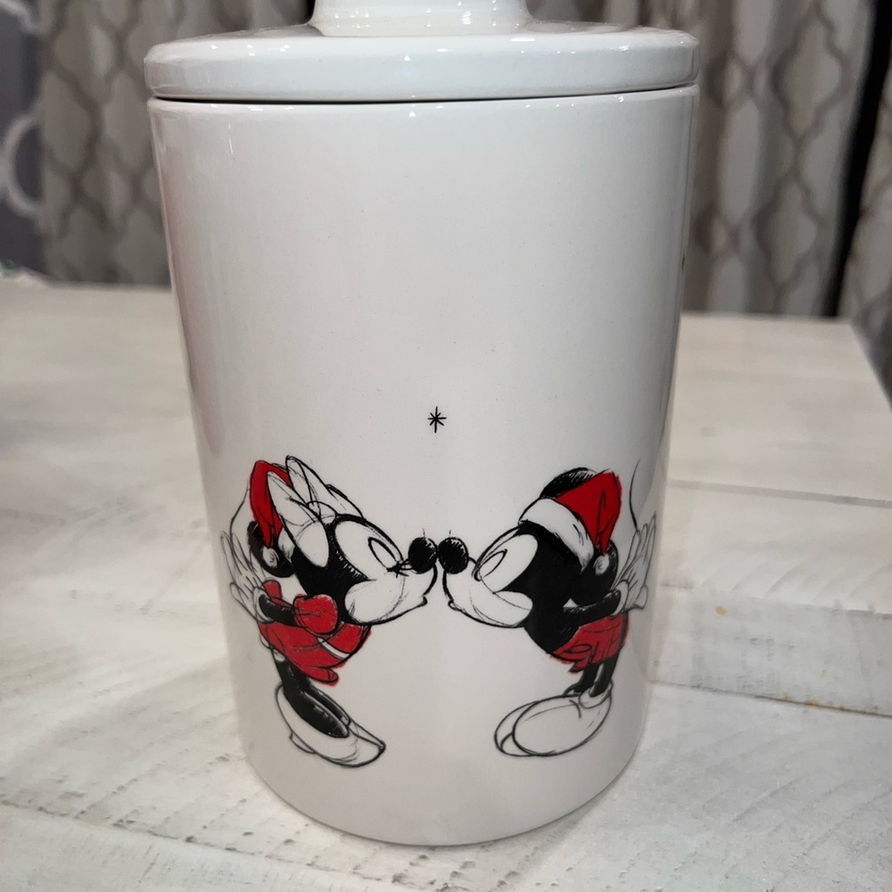 Disney Christmas Minnie and Mickey Mouse  Kitchen Canister